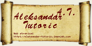 Aleksandar Tutorić vizit kartica